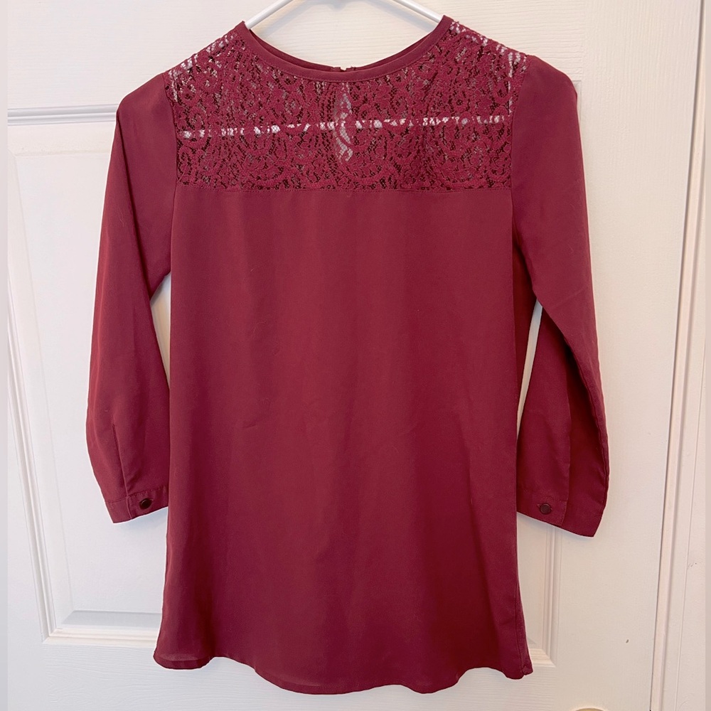 Van Heusen Burgundy Blouse - size XXS